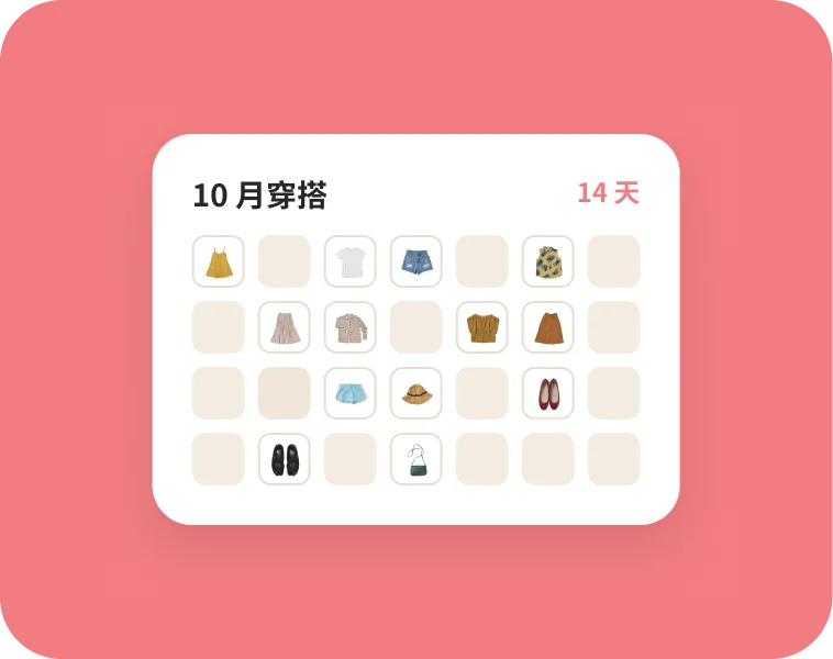 使用紀錄:長腳衣櫥 App 穿搭紀錄畫面